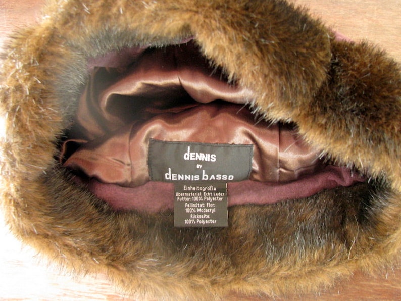 DENNIS by DENNIS Basso shammy winter hat made of genuine suede lilac eggplant color Vintage hat