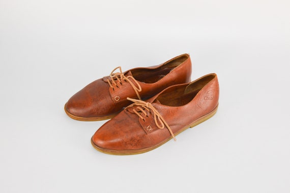Vintage Brown Leather Derby Shoes: Planet Shoes, UK 5