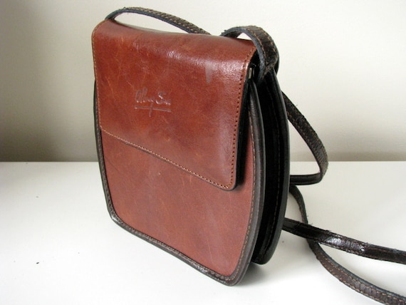 OKAY SAC vintage brown leatherette shoulder purse bro… - Gem