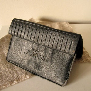 Cartera negra vintage soviética Caja de cartuchos para hombres bolso de garaje para cepillos pequeños Hecho en cazadores de la URSS pescadores suministra almacenamiento de instrumentos