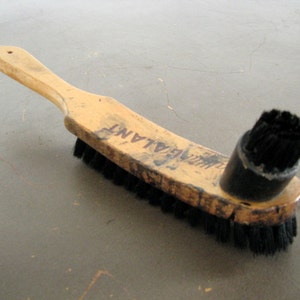 Wooden Shoe shine Brush Hanging Vintage shoes natural bristle Brush Rustic Farmhouse Decor Shabby chic