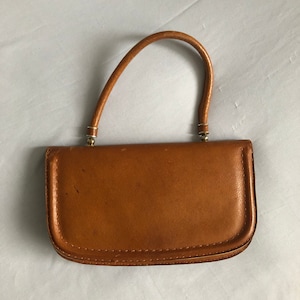 Sac à main rétro en cuir vintage marron cognac pour femme petit sac à main doublure en similicuir