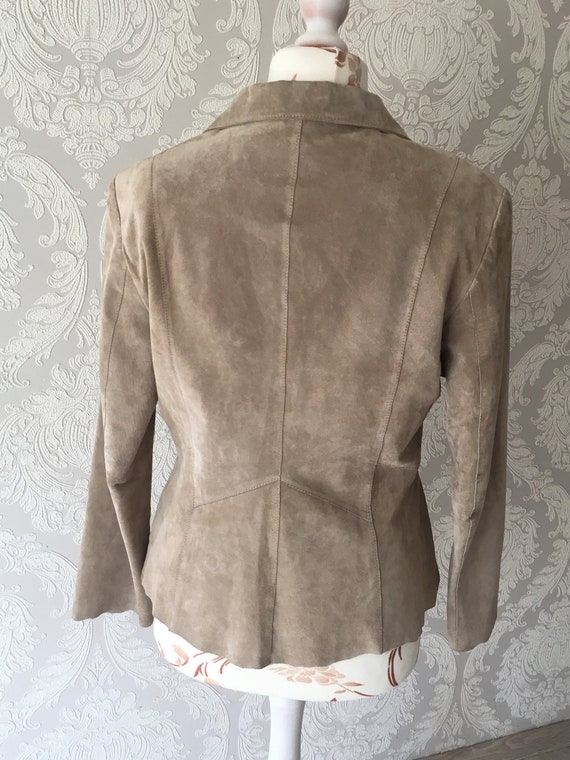 Vintage suede leather jacket Women Western Beige … - image 4