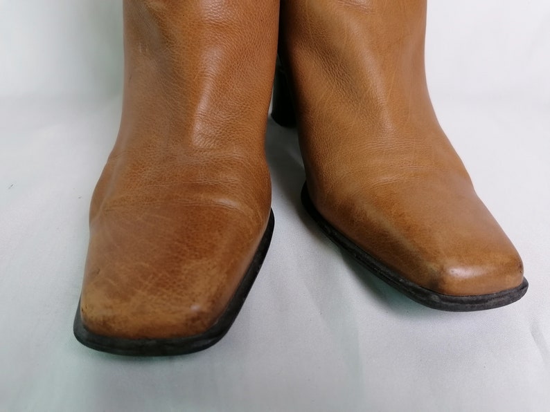 block heel square toe ankle boots