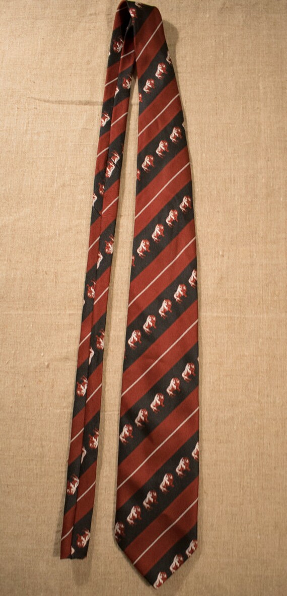 Vintage swedish necktie by Silja Animal aurochs p… - image 1