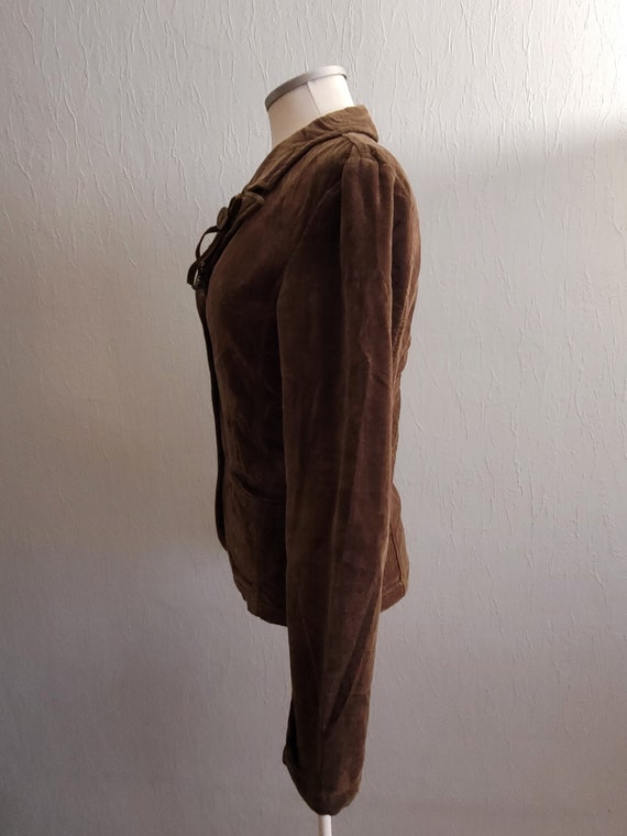 Vintage dark brown velvet womens jacket / Women b… - image 4