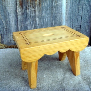 Swedish vintage wood flower pot holder wood stool miniature dollhouse furniture Chair Miniature for Doll house Wood pad