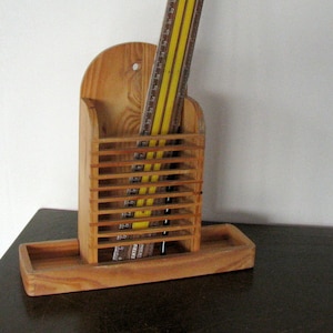 Vintage wooden container hand crafted wood container Rustic home decor Office accessories