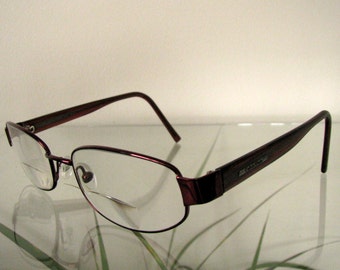 Vintage Calvin Klein Women Eyeglasses, Purple Red Eyewear with Metal Frame, Italian Designer Spectacle, Made in Italy