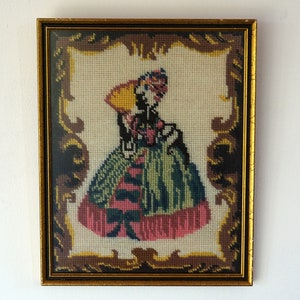 Embroidered Wall Decor Multicolored Wall Hanging Scandinavian Vintage Handmade Hanging Framed