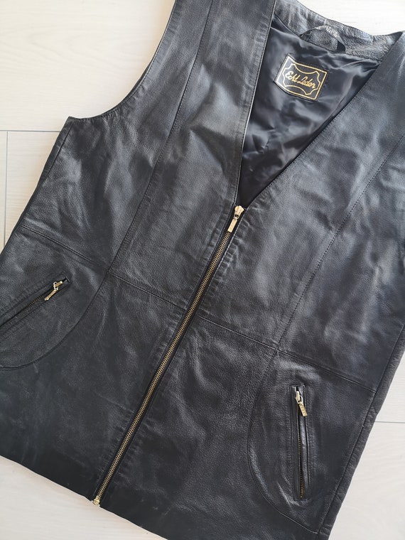 Chaleco de cuero negro vintage para hombre chalecos con cremallera ropa para motociclistas talla XXL Etsy Mexico