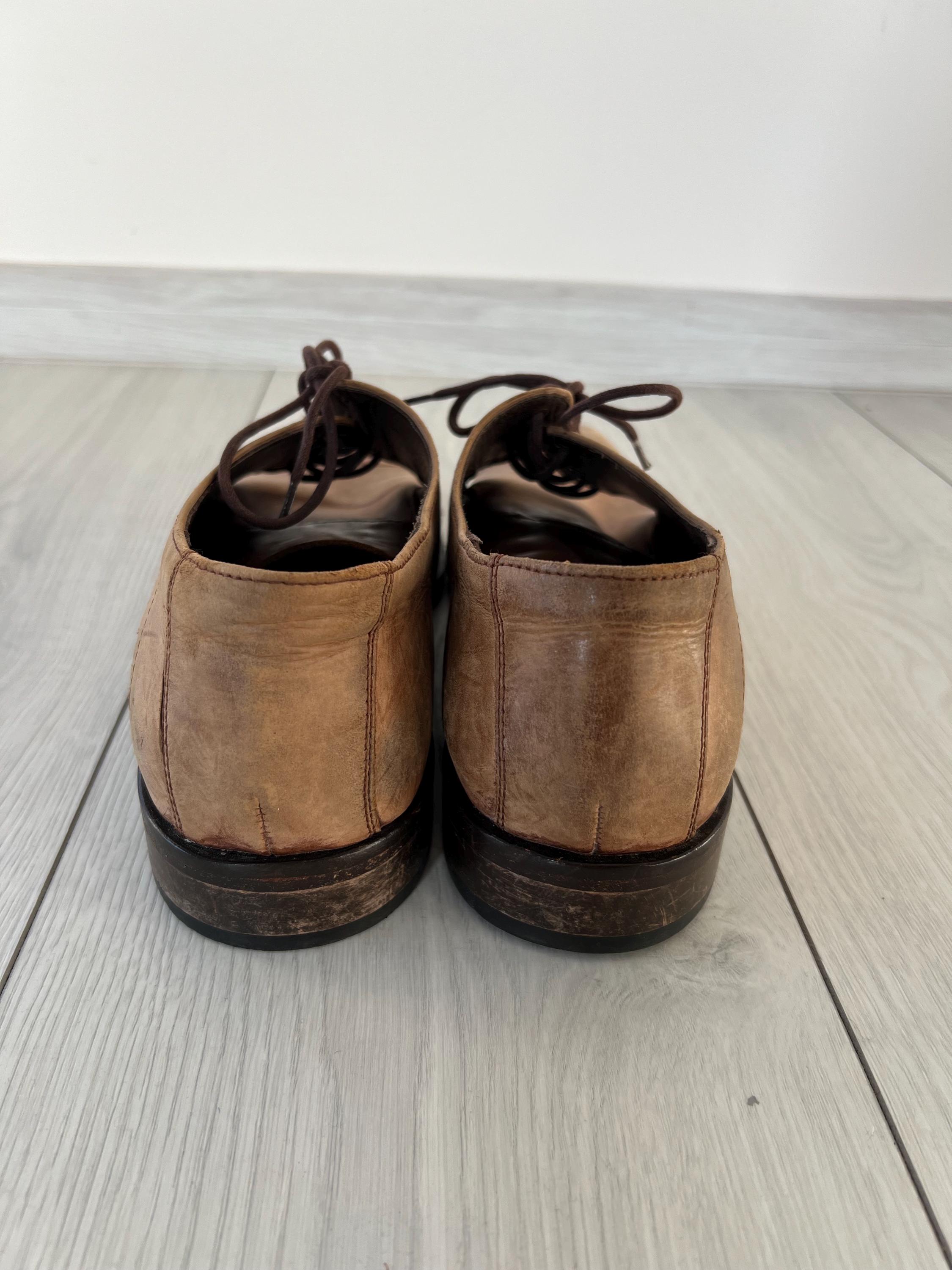 Vintage Lloyd Madrid Leather Shoes: Camel Brown Square Toe 