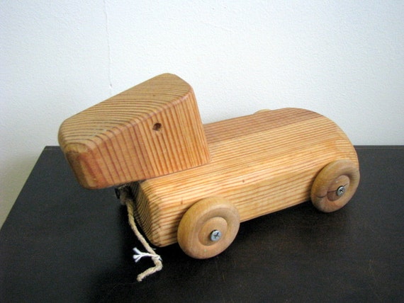 vintage wooden dog pull toy