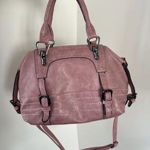 Vintage Dusty Rose Kunstleder Umhängetasche Damen Messenger Bag aus Skandinavien
