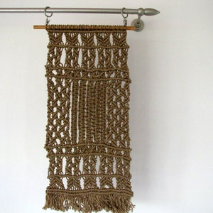 Vintage handmade Macrame wall decor Dark brown Macrame wall hanging natural jute rope Macrame wall hanging wall weaving boho rustic