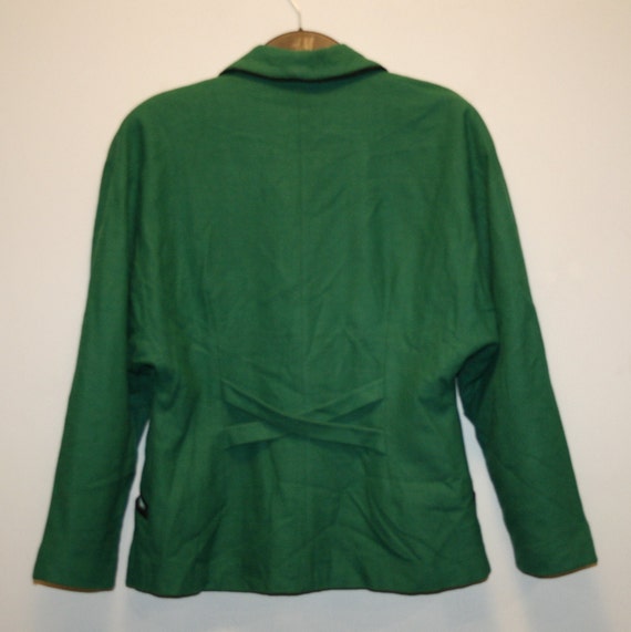 ジャケット・アウター 80s FRENCH label dolman sleeve wool JKT Vintage 80s Green Wool Blazer: Dolman Sleeve Double Button Jacket