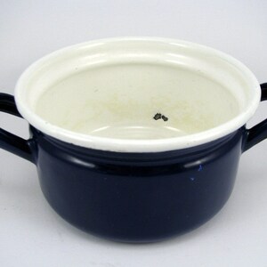 Blue enamel Bowl Shabby interior decor Blue enamel dish Kitchenware