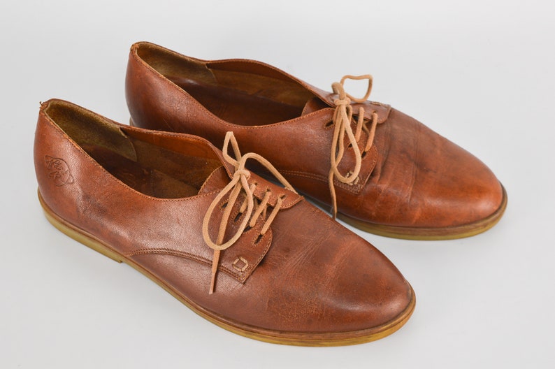 Vintage Leather Lace Up Shoes in Brown by Planet Shoes (EU38/US7). image 6
