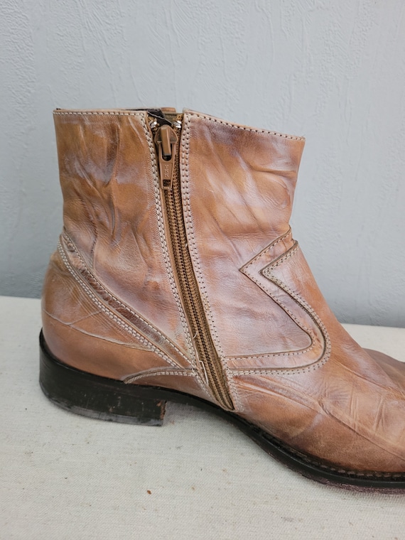 Stivali Western Cowboy Da Uomo, Slip-on Con Tacco Cubano Nero Taglie Uk 6 12 - Foto 2