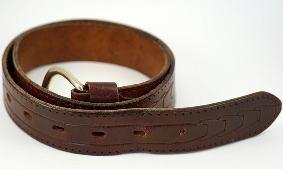 Italian Vero Cuoio Belt Retro Genuine Brown Leather Ladies  display picture 1