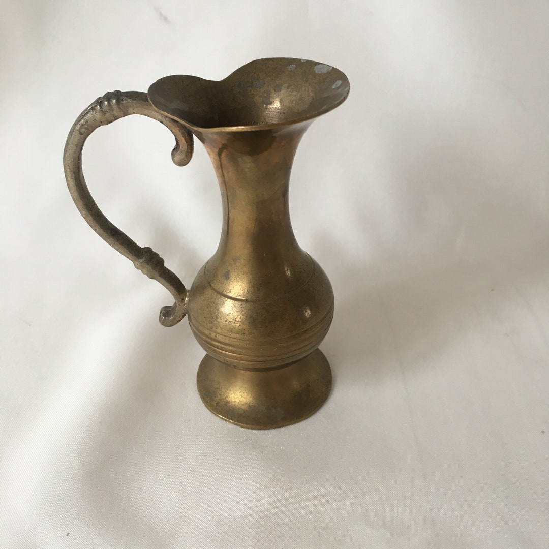 ヴィンテージ スカンジナビア 真鍮花瓶：小さな水差しピッチャー