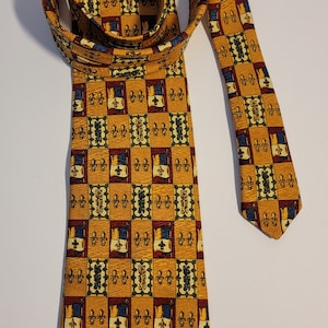 vintage necktie silk neck tie multicolored 80s urban Men accessory