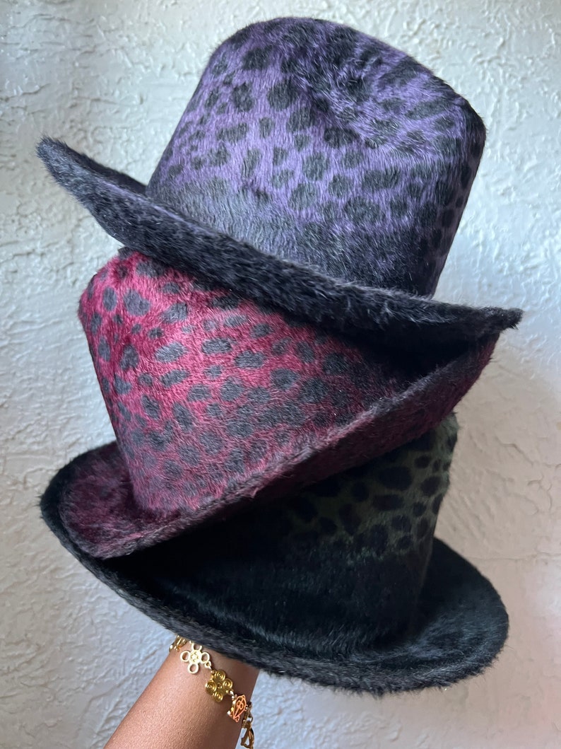 ASHAKA GIVENS High Crown Fedora Hat with Interchangeable Ribbons Lined image 1