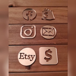 Additional 1.5 inch Mirrored Icons for Social Media Sign Kits