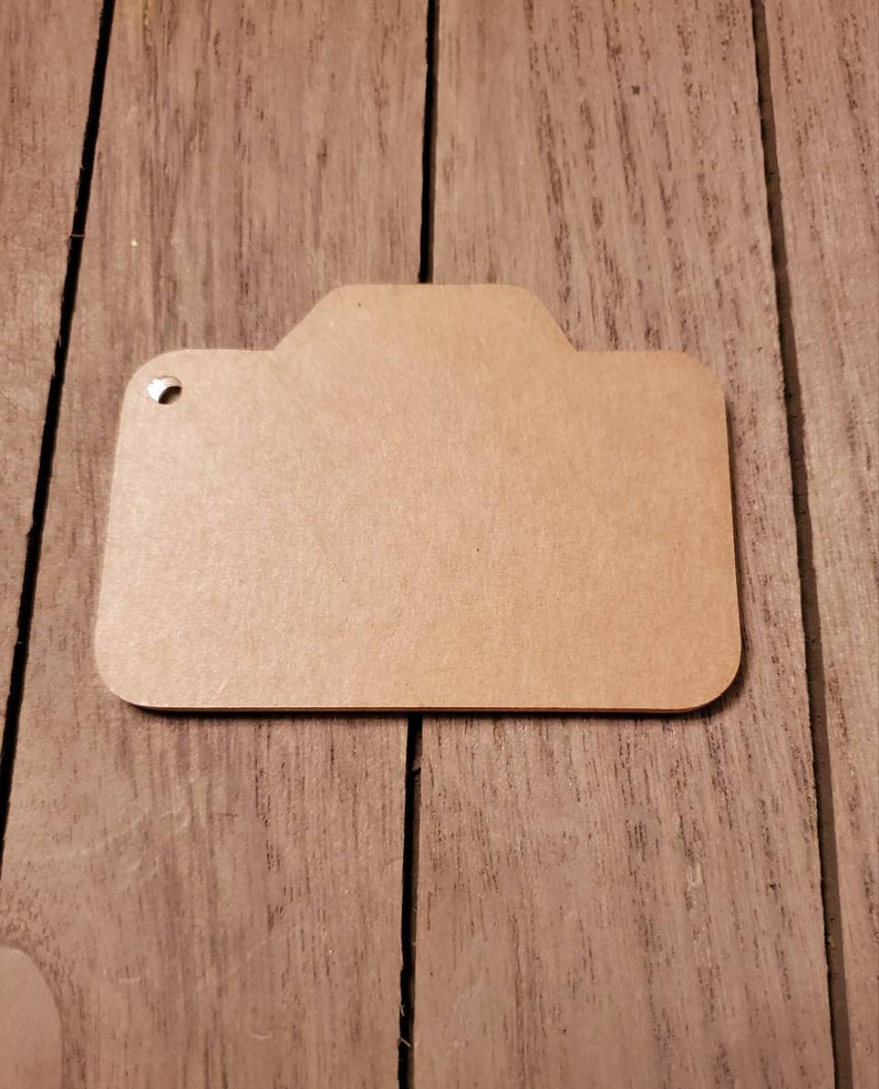 etc. 10-3 inch camera acrylic blanks with or without holes for keychains purse fobs