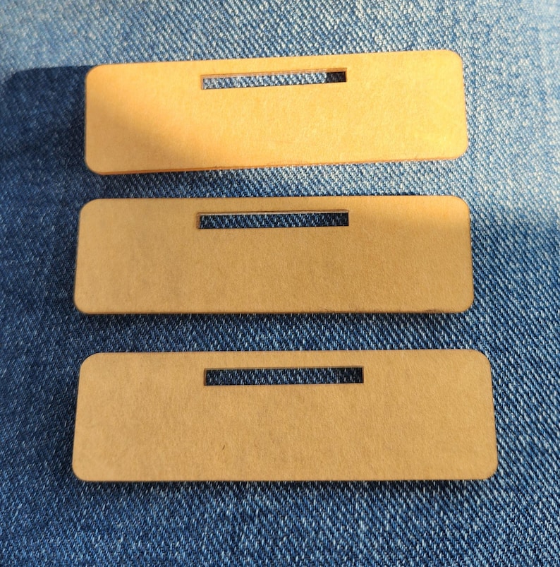 Badge Base Rectangular Horizontal 10 - ID Badge Buddy Topper Bases, Rectangular Acrylic Blanks With Slot ...