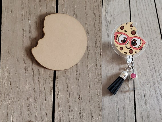 Cookie with bite badge reel blanks, cookie acrylic blank