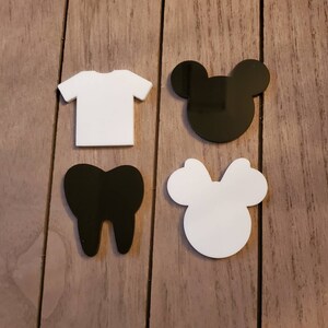 10 - 1.5- 2 inch  inch black or white acrylic badge reel acrylic blanks different shapes
