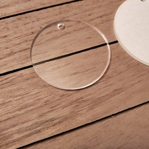 10 - 3  inch circle acrylic blanks with or without holes for keychains purse fobs, etc.