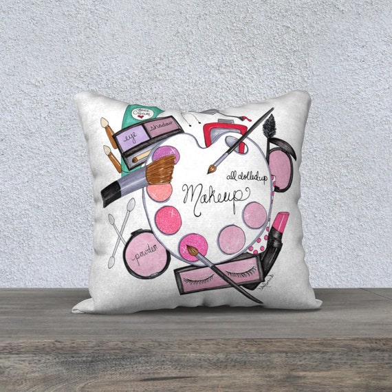 Illustrated Pillow Makeup Decorative Pillows Girly Cushion Etsy Fascinating Girly Decorative Pillows Illustrated Pillow Makeup Decorative Pillows Girly Cushion Etsy Fascinating Girly Decorative Pillows