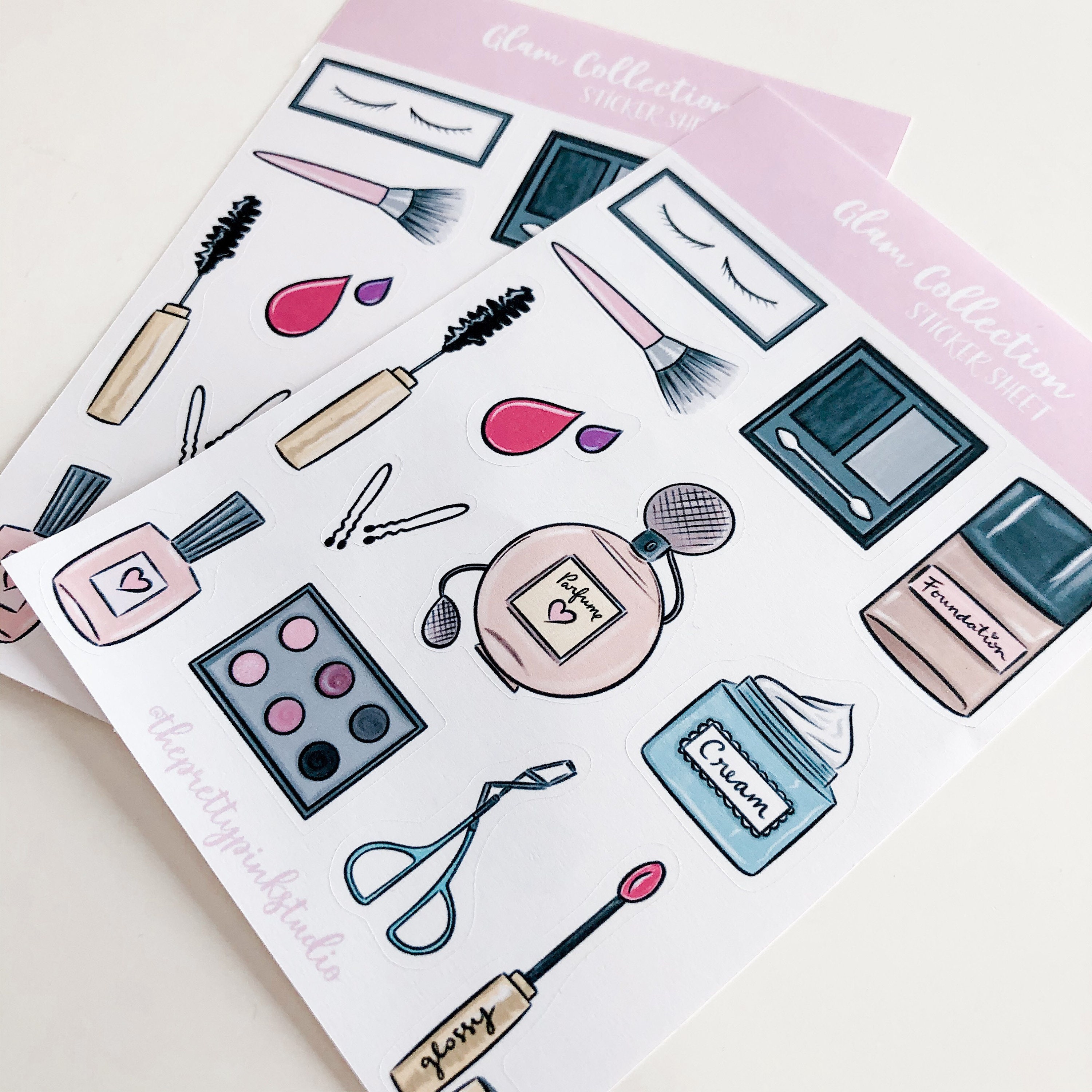 MAKEUP STICKER SHEET Makeup sticker pack Beauty product Etsy
