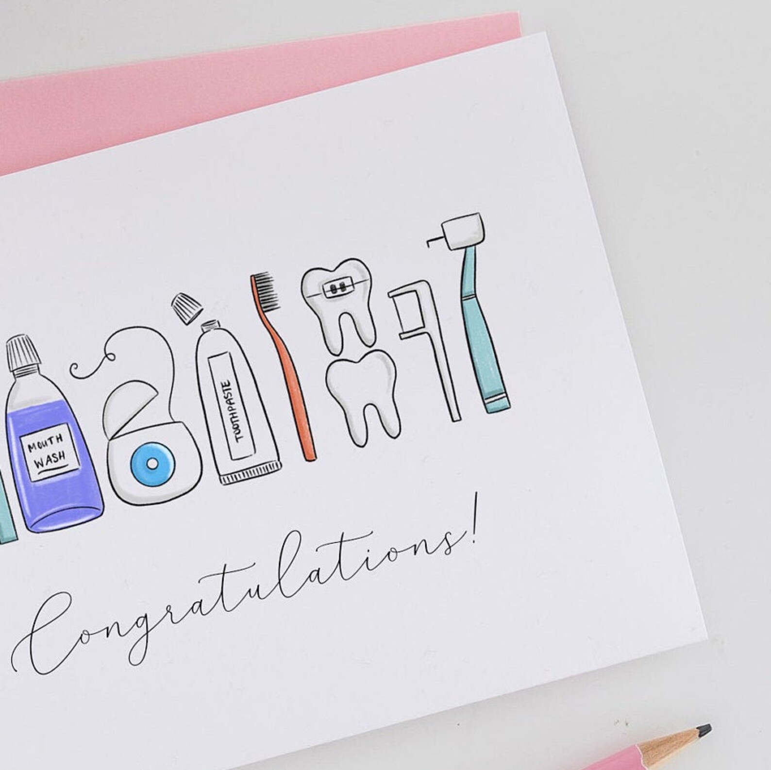 Dentist graduate card Congratulations card Graduation card Etsy