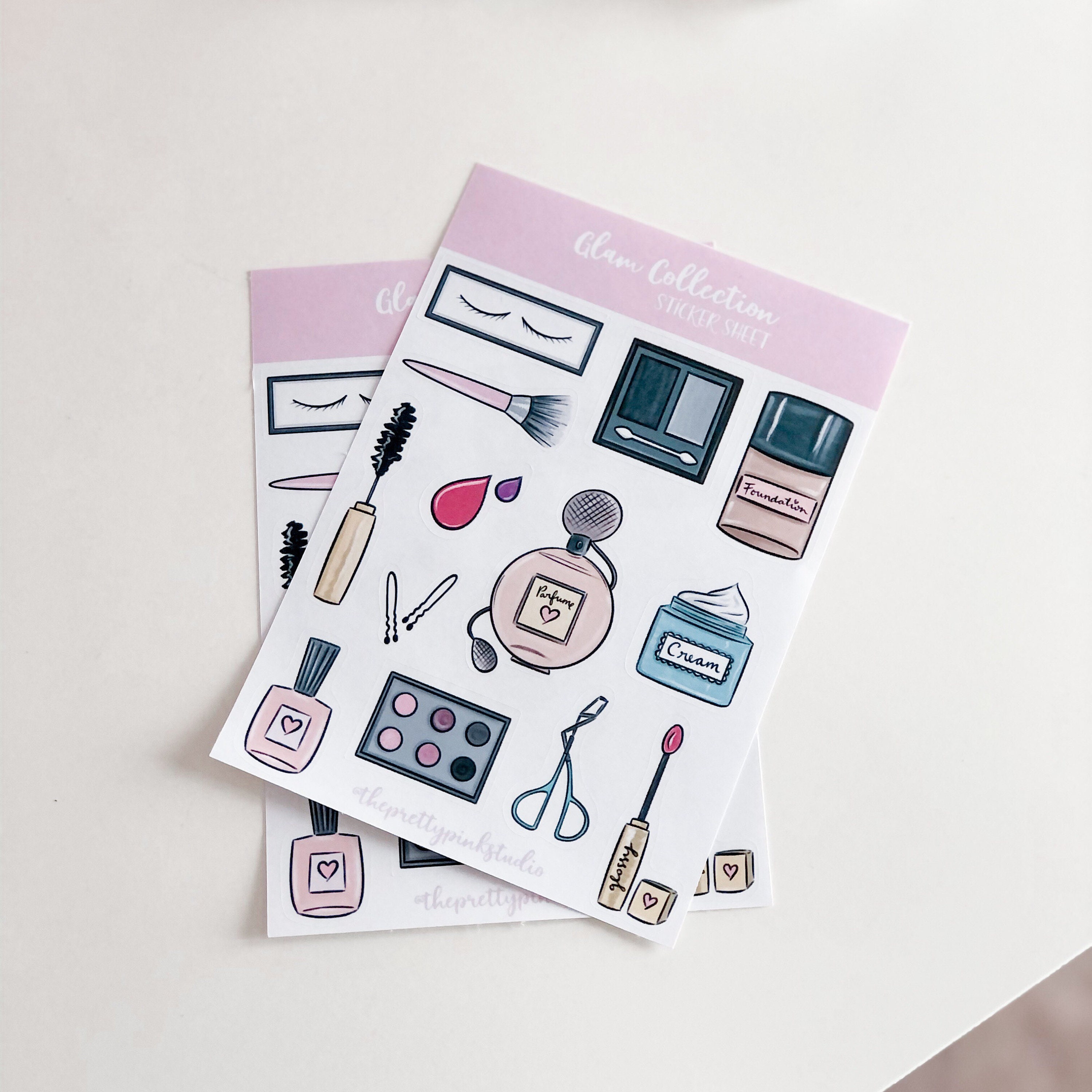 MAKEUP STICKER SHEET Makeup sticker pack Beauty product Etsy