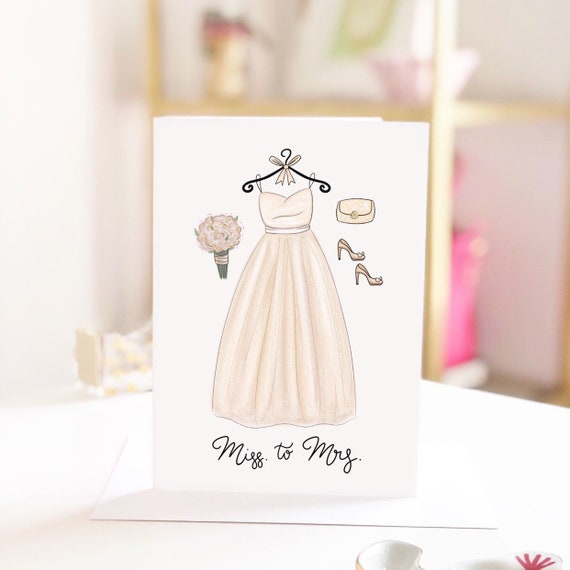 Bridal shower greeting card Card for bride Wedding card for | Etsy