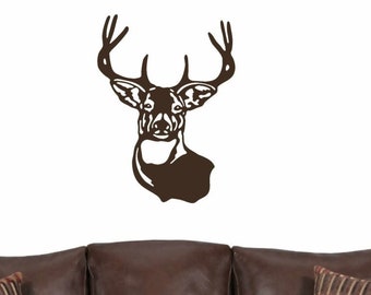 Man cave wall decal - Hunting wall decal - Family Room decor - wall vinyl decal arts - Buck Deer wall decal