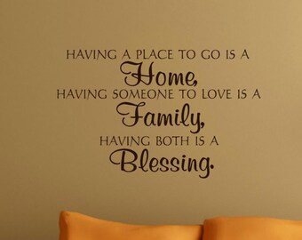 Home Family Blessing wall decal - Vinyl wall decal - wall vinyls decals art - wall decor - vinyl wall art