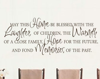 Kitchen wall decal - Vinyl wall decals - vinyl wall decal - vinyl decal wall art - wall decal quote - May this home be blessed wall decal