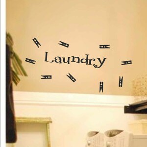 Laundry Room Wall Decor - Laundry Room Decal - Laundry With 9 Clothes ...