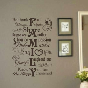 Family wall decal - Family wall decor - vinyl wall decal - subway style wall decals - Family wall decals - our family wall decal