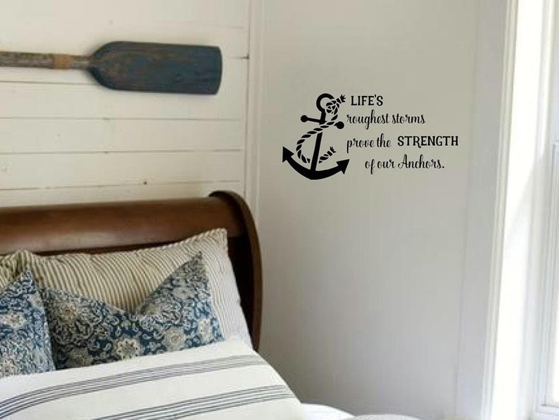 Life's roughest storm Wall Decal Anchor Vinyl Lettering Bedroom Anchor Vinyl Wall Decor Wedding Decal Gift image 2