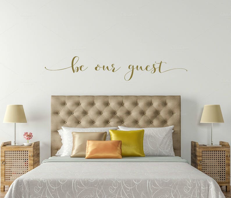 metallic gold be our guest bedroom wall decal be our guest | etsy