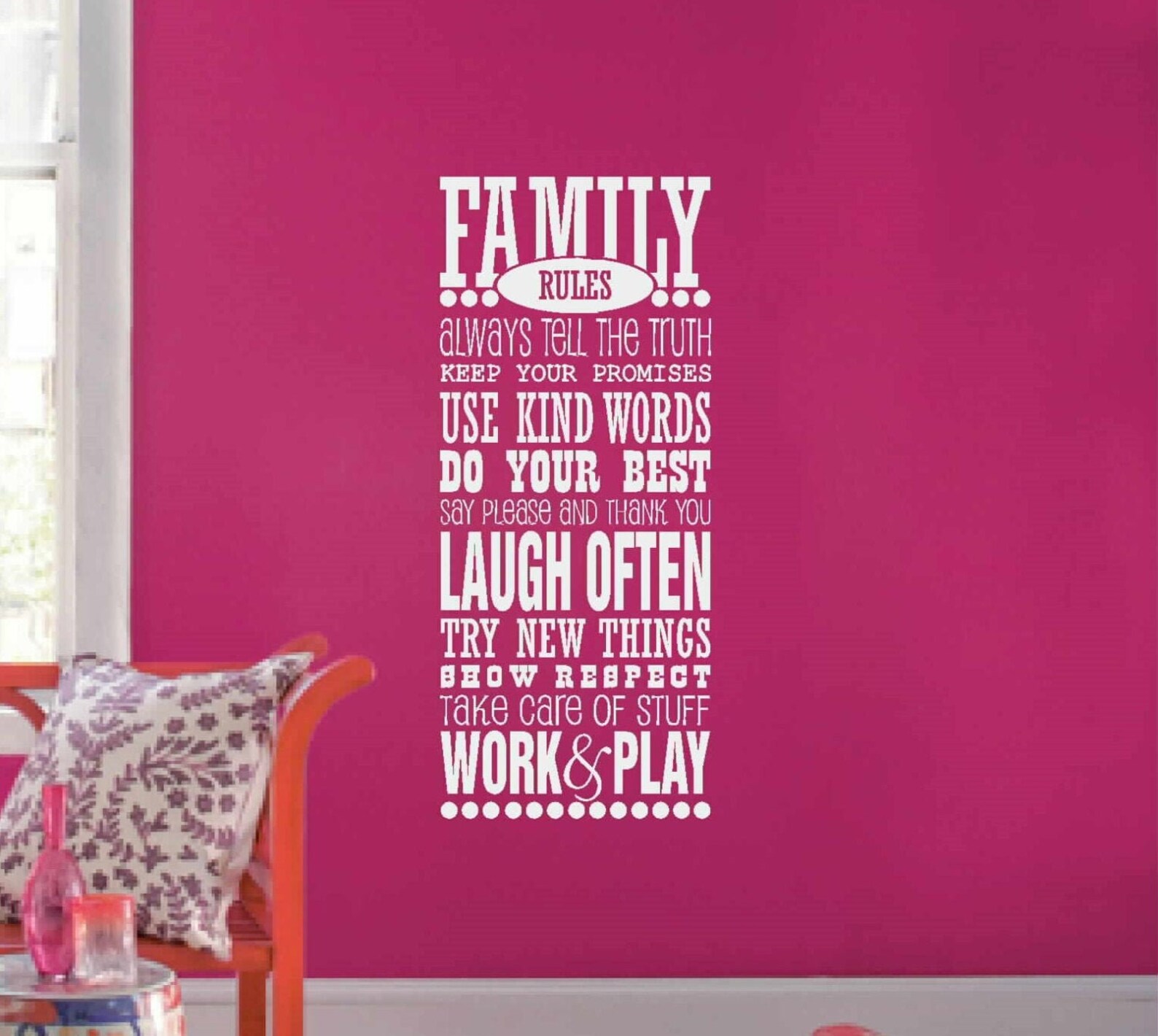 Family Rules Wall Decal Wedding Gift Wall Decal Family Etsy