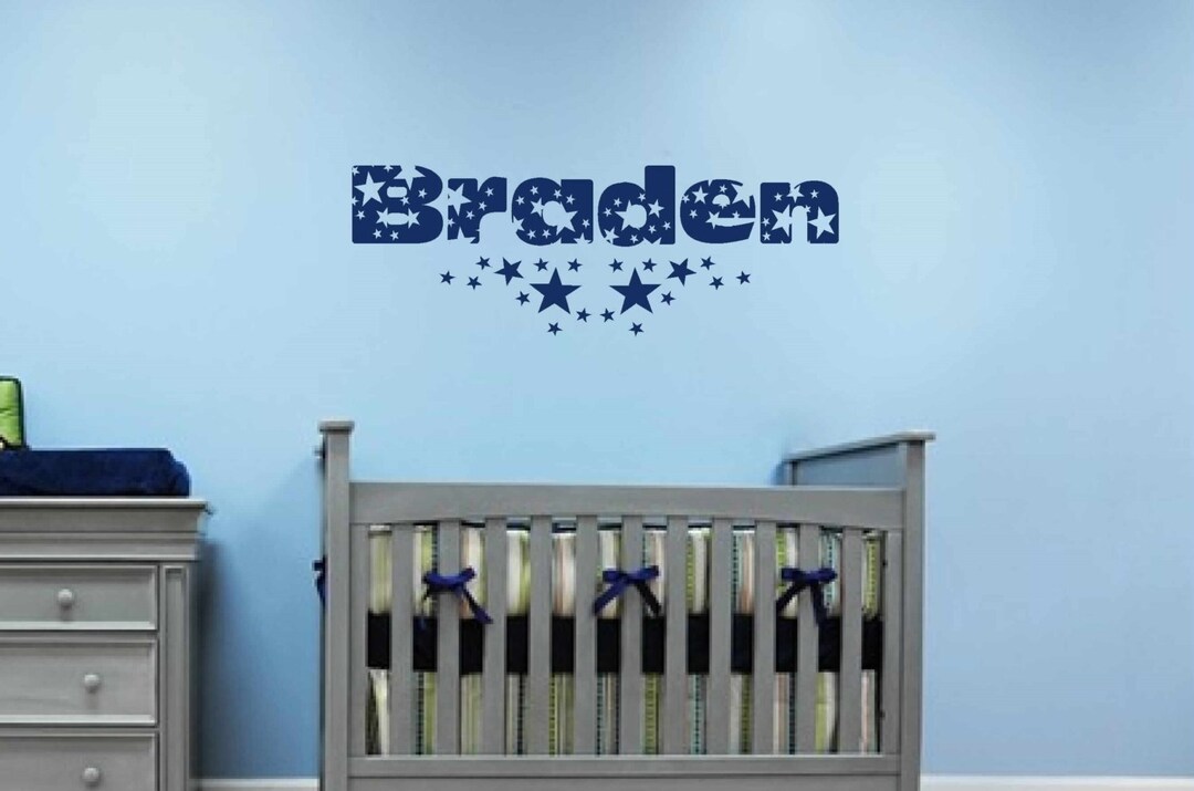 Personalized Wall Decal Boy Name Wall Decal Nursery Wall Decal