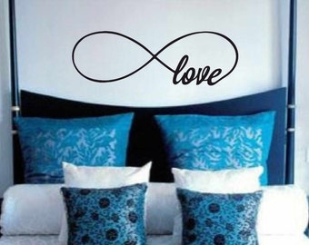 Infinity wall decal - infinity Love wall vinyl - Vinyl Wall Art Decal - Guest room Vinyl Lettering - Vinyl Quote Wall Decal