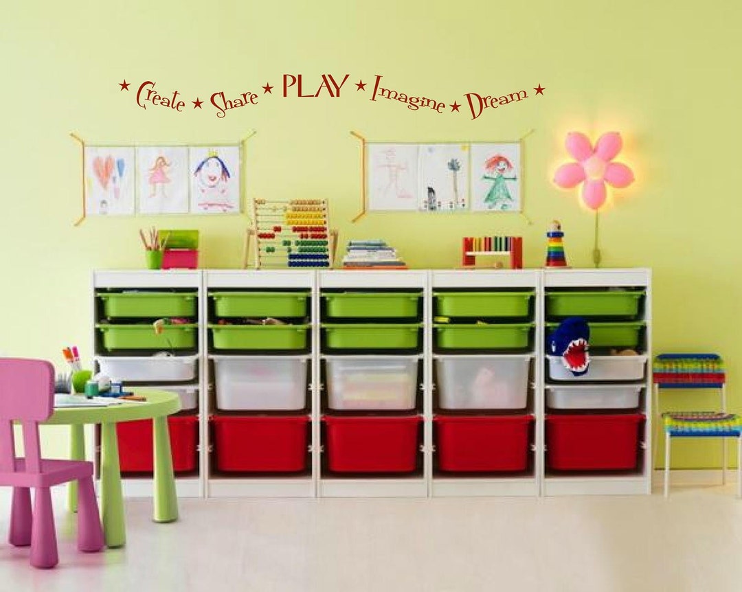 Nursery Playroom Wall Decal Kids Wall Decals Create Share Etsy