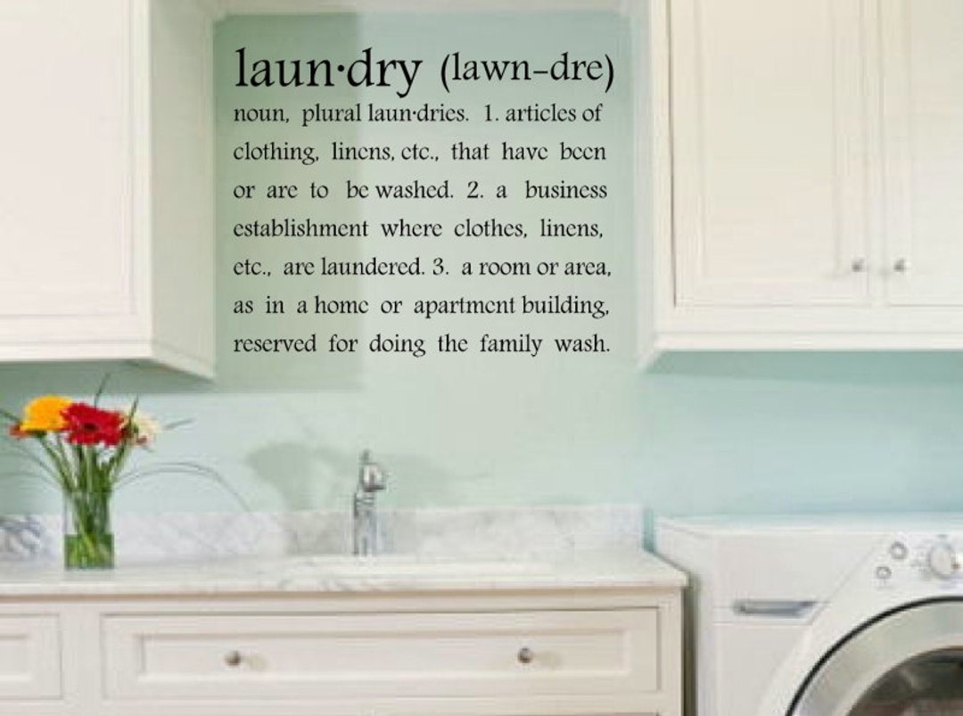 Laundry Room Decal Vinyl Letters Laun.dry lawn.dre Laundry Room Definition Wall Art Laundry Room